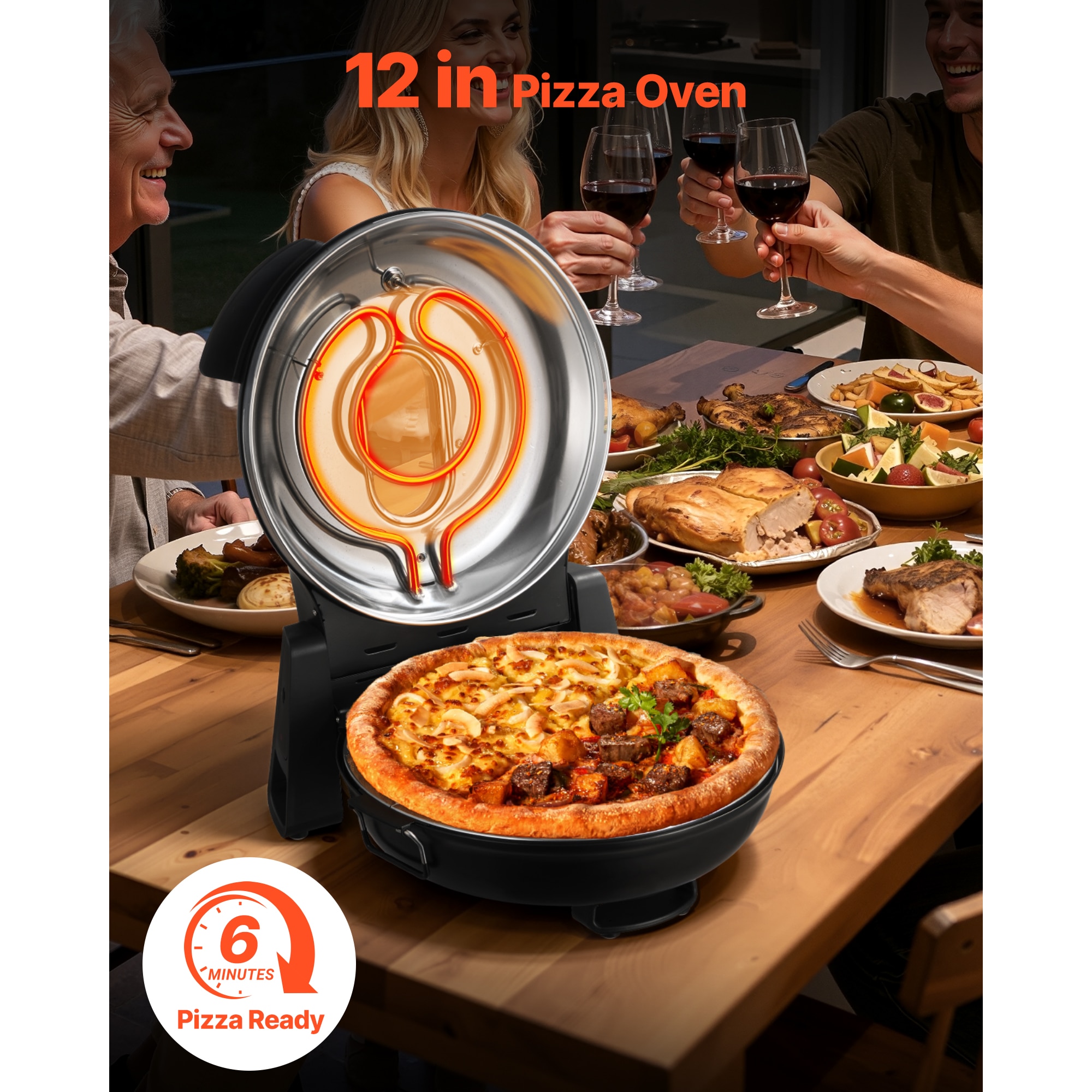 Electric Pizza Oven With Cordierite Stone And Temp Control_voghion.com